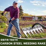 5/6/7/8 Teeth Carbon Steel Garden Weeding Rake