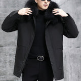 Men's Warm Plush Windproof Hooded Jacket