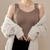 Thickened Warm Tank Top with Shelf Bra