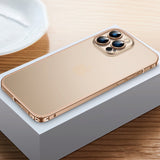 Suitable For iPhone13 Mobile Phone Shell Metal Frame Lens Film Frosted Luban Buckle Protective Case