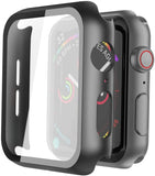 2PCS,Suitable for Apple Watch Protective Shell PC Tempered Membrane Shell Membrane Integrated Protective Cover