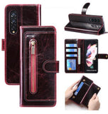 NEW!!Suitable for Samsung Z Fold3 Folding Screen Phone Flip High-end Leather Case With Pen Slot Mobile Phone Case