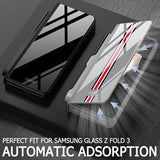 High-end Side Pen Slot Carbon Fiber Embossed Glass Phone All-Inclusive Z Fold 3/4  Case