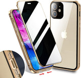 iPhone Metal Frame Double Sided Protective Glass Magnetic Case