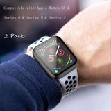 2PCS,Suitable for Apple Watch Protective Shell PC Tempered Membrane Shell Membrane Integrated Protective Cover