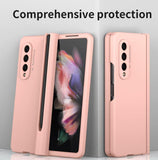 Applicable to Samsung FOLD3/FOLD4 with Pen Slot and Tempered Glass Protective  Case