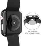 2PCS,Suitable for Apple Watch Protective Shell PC Tempered Membrane Shell Membrane Integrated Protective Cover