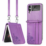 Suitable For Samsung Galaxy ZFlip3 Folding PU Leather Mobile Phone Holster