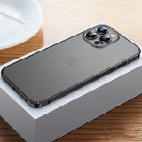 Suitable For iPhone13 Mobile Phone Shell Metal Frame Lens Film Frosted Luban Buckle Protective Case