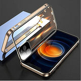 iPhone Metal Frame Double Sided Protective Glass Magnetic Case