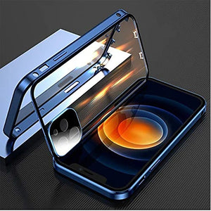 iPhone Metal Frame Double Sided Protective Glass Magnetic Case